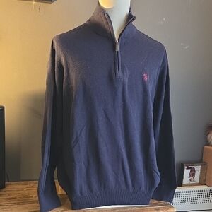 Polo Ralph Lauren Half Zip Mens Light Weight Knit Sweater Size XL